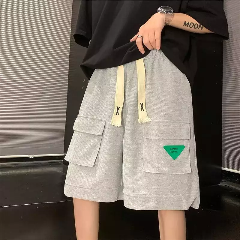 Waffle fashion half loose casual sports trendy pants