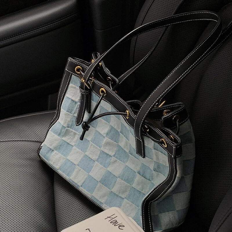 Women's Checkerboard Canvas Bags